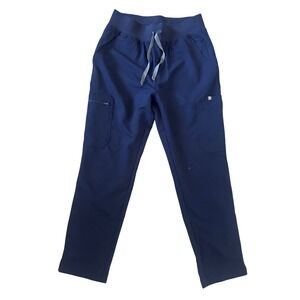 FIGS HW Yola Navy Blue High Waisted Yoga Scrub Pants Womens Med Petite 1000209
